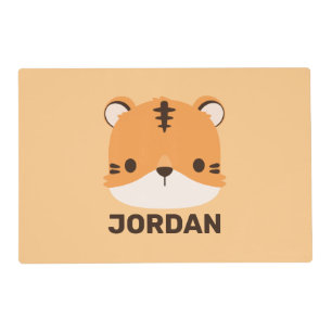 Cute Tiger with Personalized Name Placemat