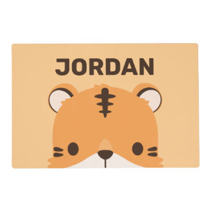 Cute Tiger with Personalized Name Placemat