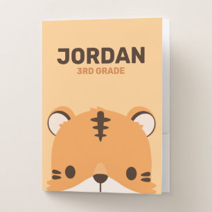 Cute Tiger with Personalized Name Pocket Folder