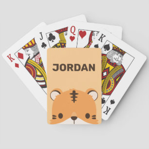 Cute Tiger with Personalized Name Poker Cards
