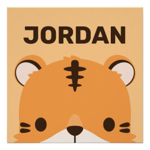 Cute Tiger with Personalized Name Poster
