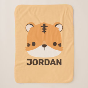Cute Tiger with Personalized Name Sherpa Blanket
