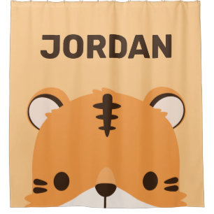 Cute Tiger with Personalized Name Shower Curtain