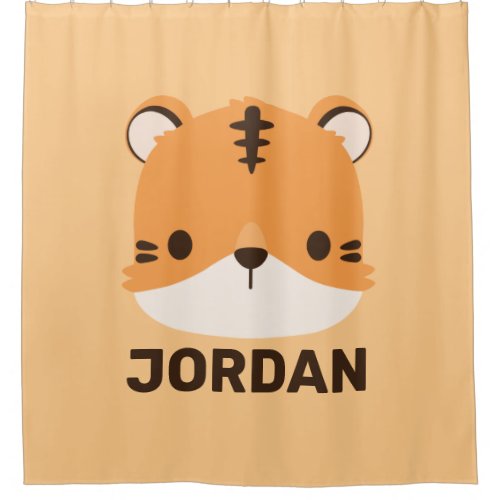 Cute Tiger with Personalized Name Shower Curtain