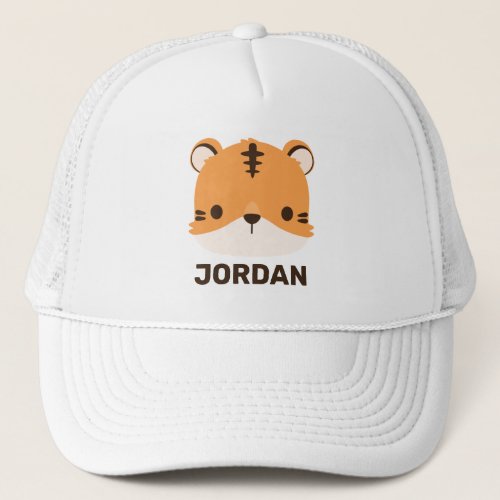 Cute Tiger with Personalized Name Trucker Hat