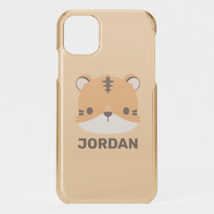 Cute Tiger with Personalized Name iPhone 11 Case