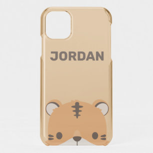 Cute Tiger with Personalized Name iPhone 11 Case