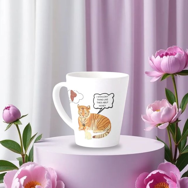 Cute tiger withe rabbit friendship \watercolor  latte mug (Creator Uploaded)