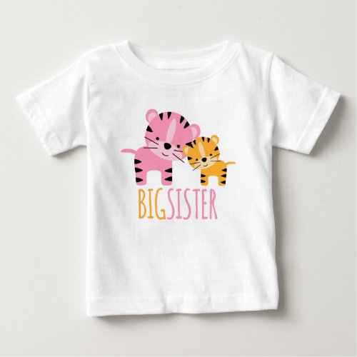 Cute Tigers Big Sister Girls Baby T_Shirt