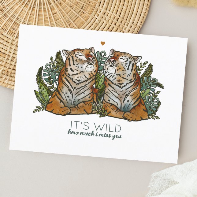 Cute Tigers Missing You Postcard (Creator Uploaded)