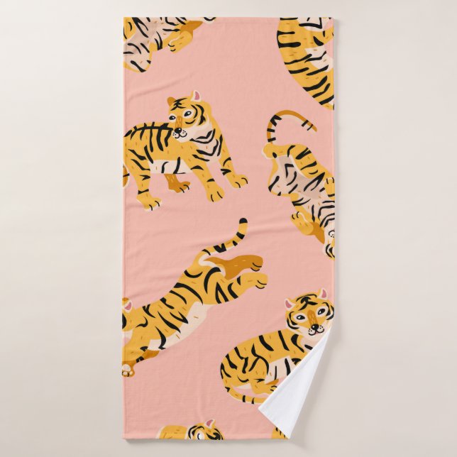 Cute tigers seamless pattern bath towel (Bath Towel)