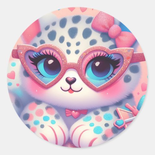 cute tigress classic round sticker
