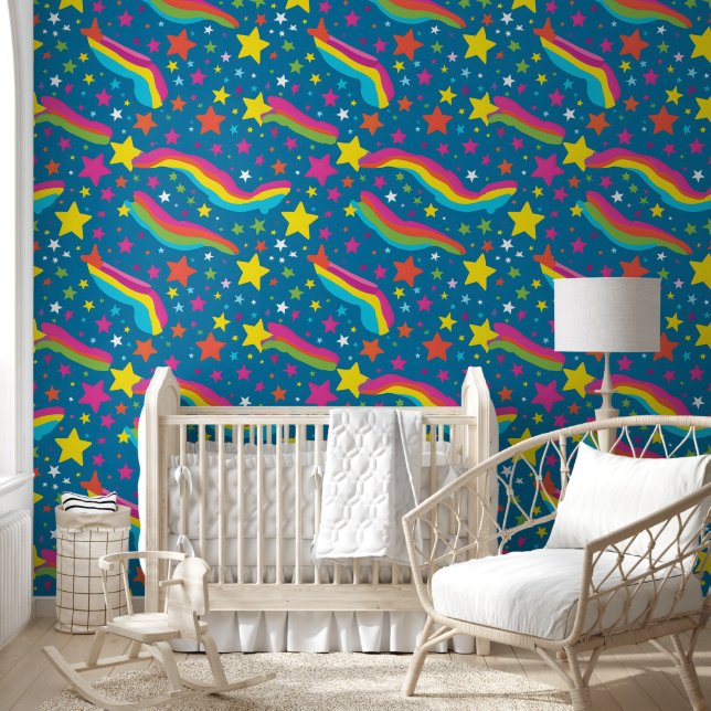 Cute tiled abstract rainbow pattern wallpaper  (Kids)