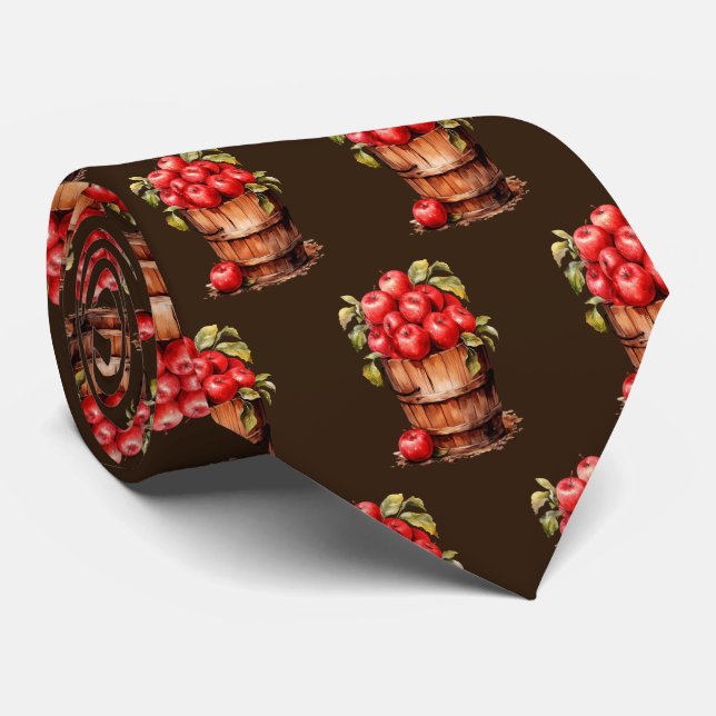 Cute tiled apple pattern fruit  neck tie (Rolled)