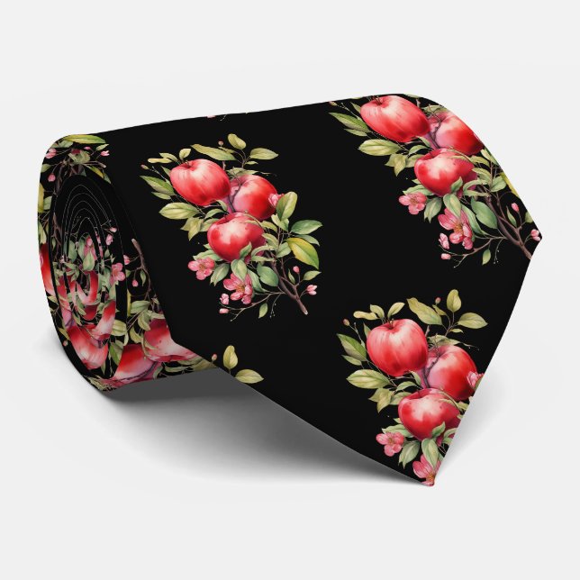 Cute tiled apple pattern fruit neck tie (Rolled)