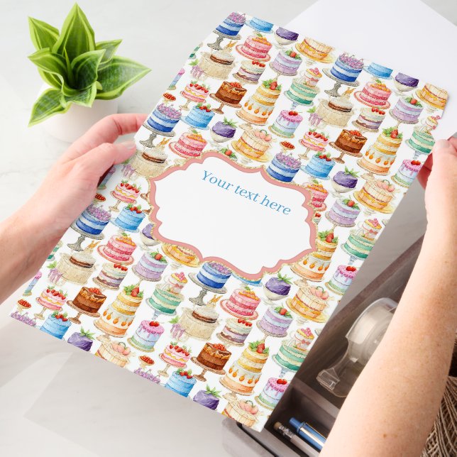 Cute tiled Bakery cakes text box Envelope Mailers (Desk)