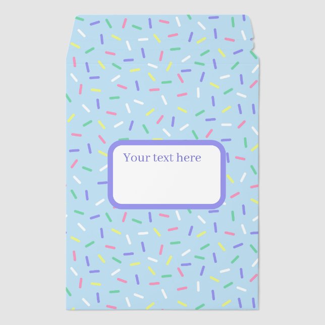 Cute tiled Bakery Confetti text box Envelope Mailers (Front)