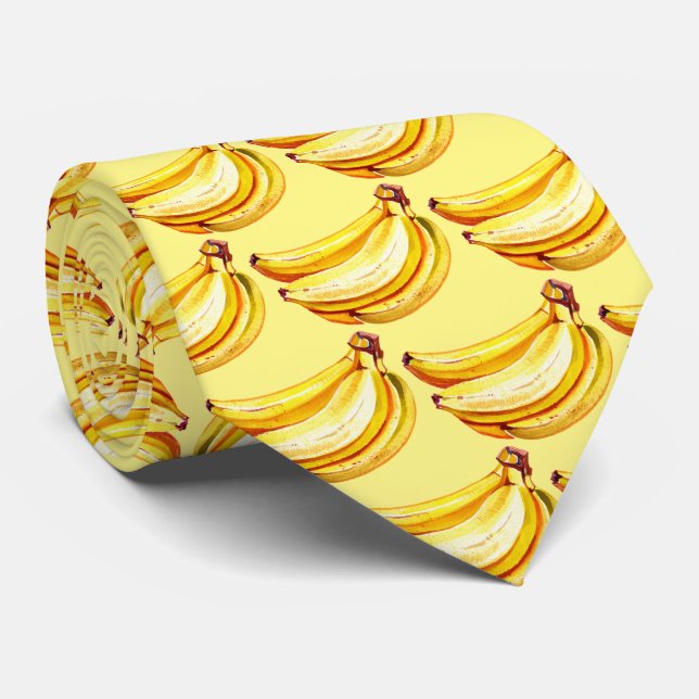 Cute tiled banana pattern fruit  neck tie (Rolled)