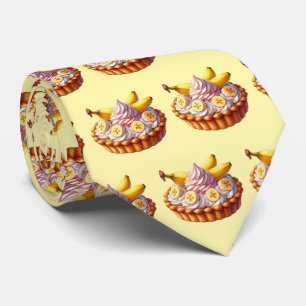 Cute tiled banana pie neck tie