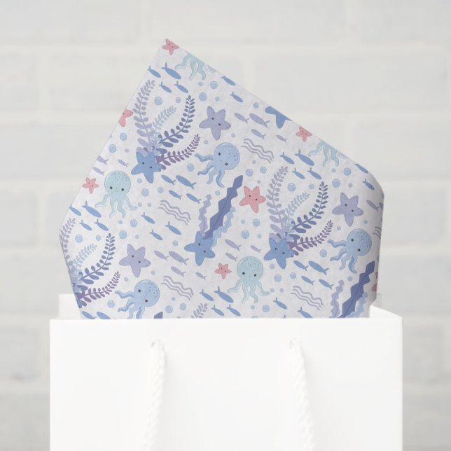cute tiled beach party octopus  tissue paper (Gift Bag)