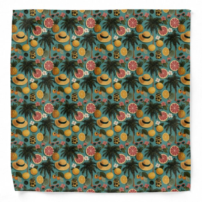Cute tiled beach pattern  bandana (Front)