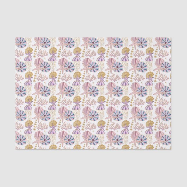 cute tiled beach seashell pattern  tissue paper (Front)