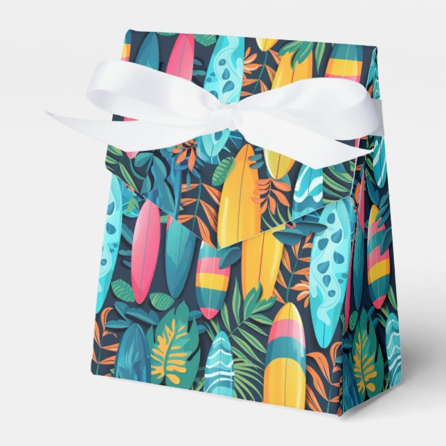 Cute tiled beach surfboards favor boxes (Front Side)