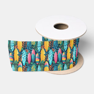 Cute tiled beach surfboards satin ribbon
