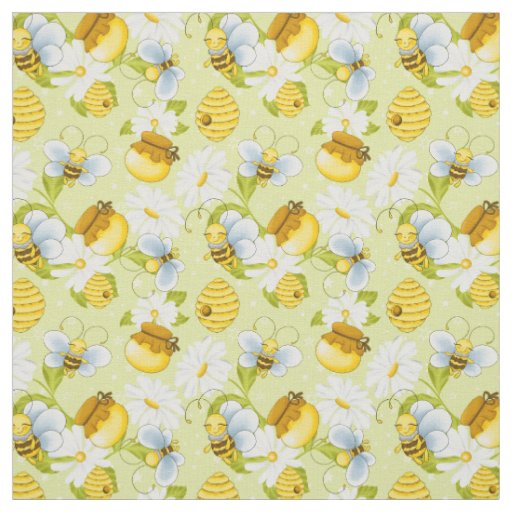 cute tiled bee pattern fabric