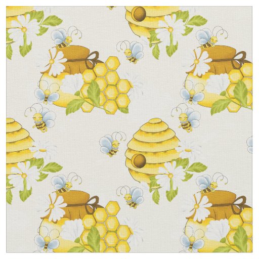 cute tiled bee pattern Fabric