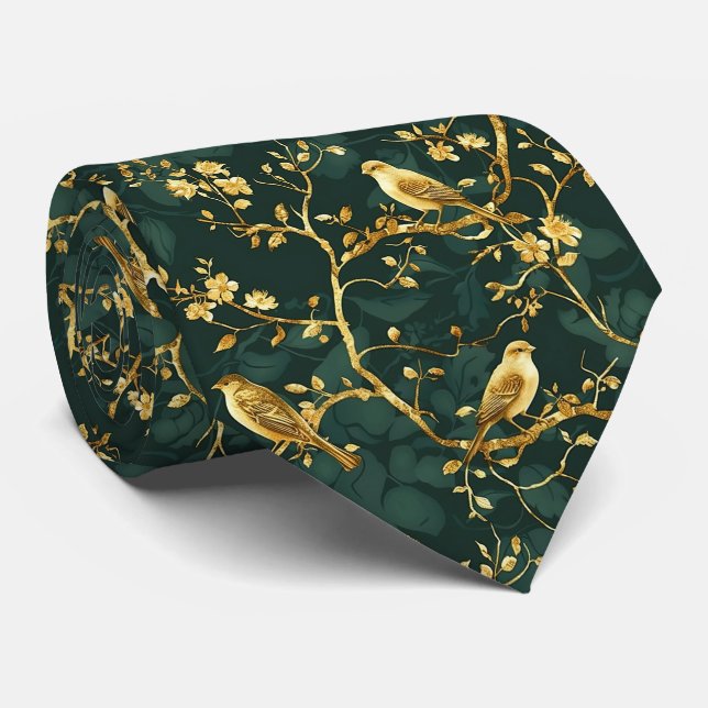 Cute tiled bird pattern  neck tie (Rolled)