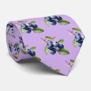 Cute tiled blueberry pattern neck tie