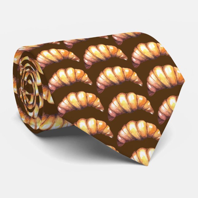 cute tiled bread pattern bakery neck tie (Rolled)
