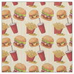 Cute tiled burgers and fries fabric
