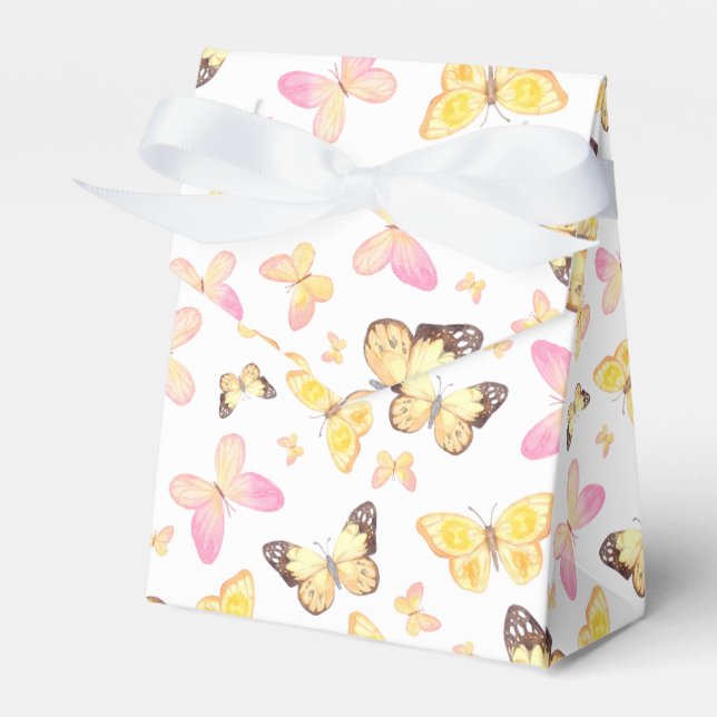 cute tiled butterfly lovers party  favor boxes (Front Side)