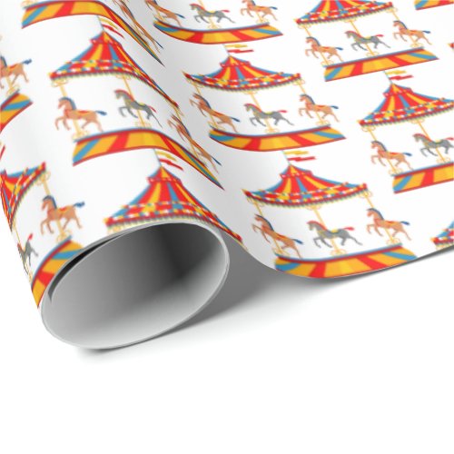 cute tiled Carousel party Wrapping Paper