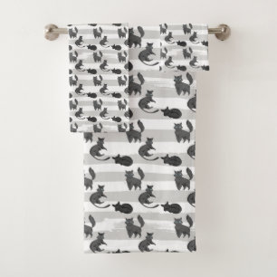 cute tiled cat lovers Bath Towel Set