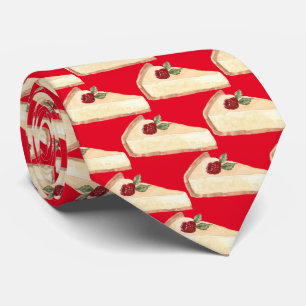 Cute tiled cheese cake bakery neck tie