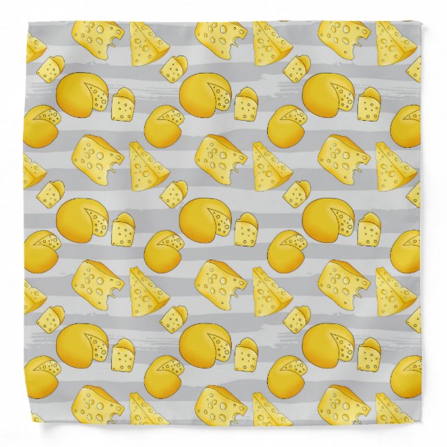 Cute tiled cheese lovers pattern bandana (Front)