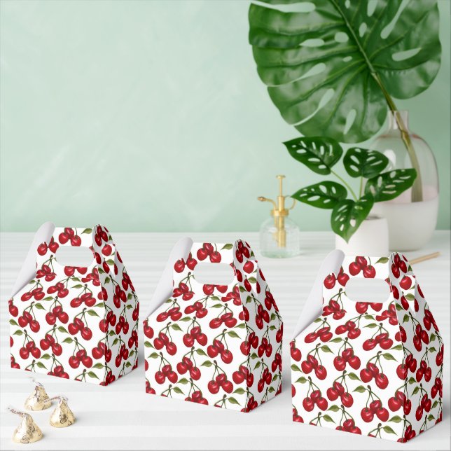 cute tiled cherry fruit pattern  favor boxes (Multiple)