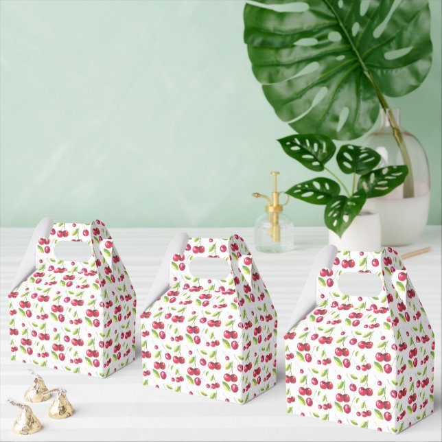 cute tiled cherry pattern fruit party favor boxes (Multiple)