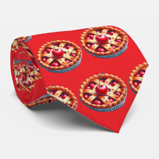 Cute tiled cherry pie pattern  neck tie