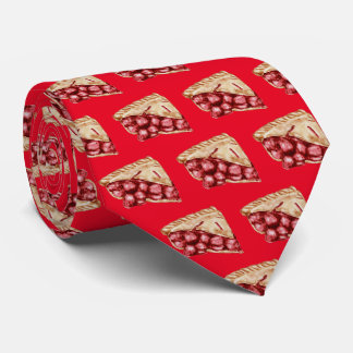 cute tiled cherry pie tiled pattern Bakery Neck Tie