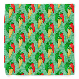 cute tiled chili pepper pattern Southwestern Bandana