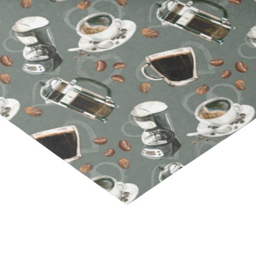 Cute tiled coffee lovers party tissue paper
