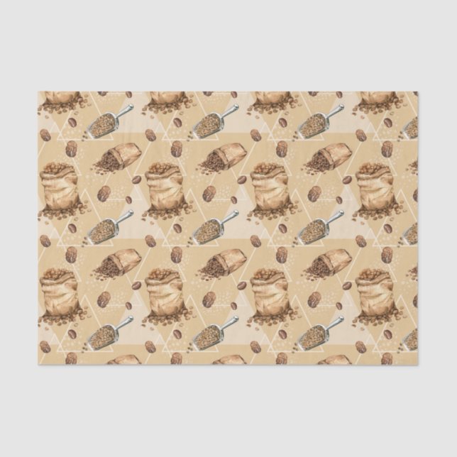 cute tiled coffee pattern tissue paper (Front)