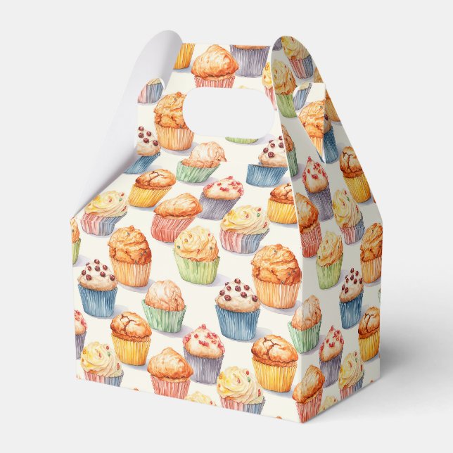 Cute tiled cupcake pattern  favor boxes (Front Side)