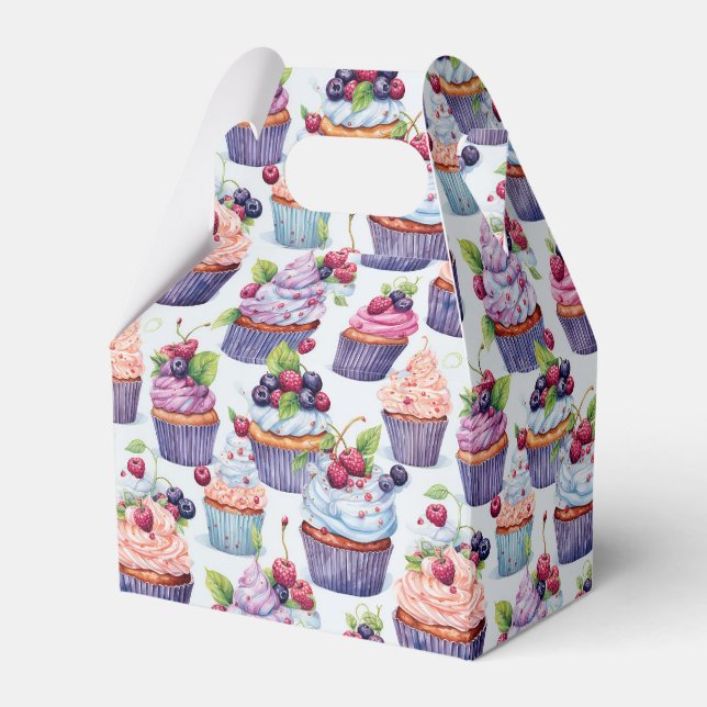 Cute tiled cupcake pattern  favor boxes (Front Side)
