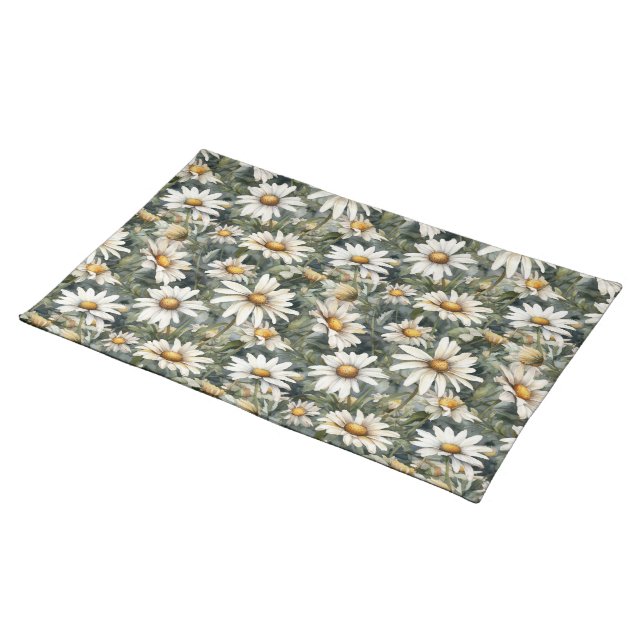 Cute tiled daisy pattern  cloth placemat (On Table)