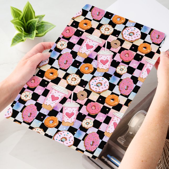 Cute tiled doughnut shop tiled pattern envelope mailers (Desk)